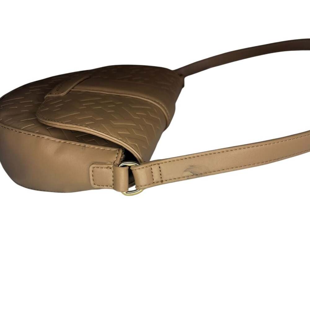 NEW Tommy Hilfiger Tan Embossed Monogram Saddle Chic Career Crossbody Bag - Picture 8 of 8